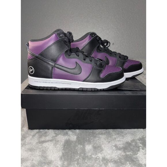 Nike Dunk High x Fragment Design DJ0382-600 Unisex M9/W10.5 Wine Black Sneakers - Picture 10 of 11
